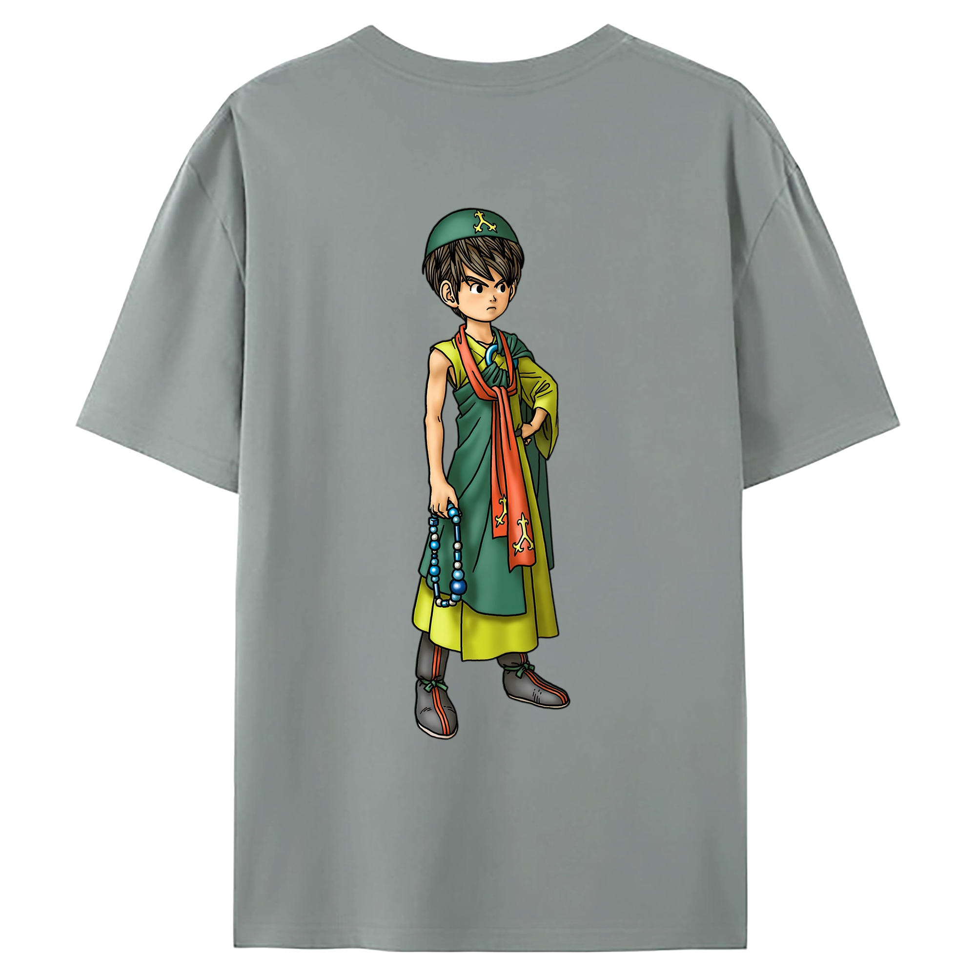 （画像用） ドラゴンクエスト Doragon Kuesuto Dragon Quest 綿100％ メンズ半袖Tシャツ（バックプリント） 通気性